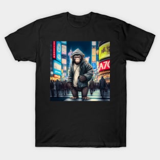 Monkey Walking in Shibuya Tokyo T-Shirt